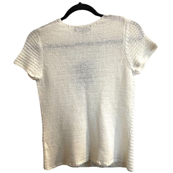 Evan Picone Sweater Vest PS Ivory One Button Closure Lagenlook Coastal Grandma - Picture 3 of 6